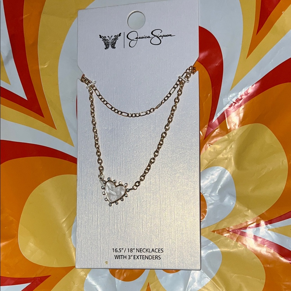 Jessica Simpson Gold Heart Necklace NWT